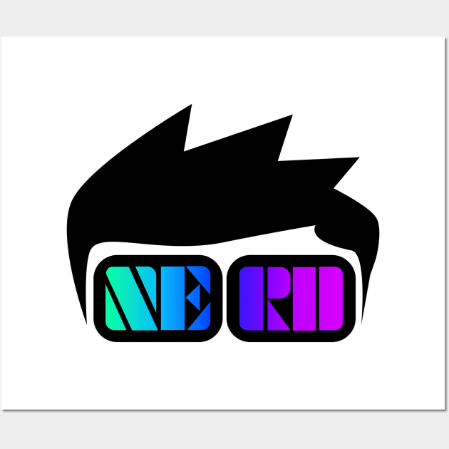 Nerd drawing crazy hair and glasses Wall Art by All About Nerds